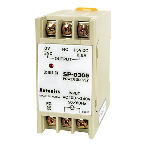 SP-0305  5VDC Çıkış 0,6A 3W Giriş 100-240VAC Giriş Raya Montaj Anahtarlamalı Güç Kaynağı